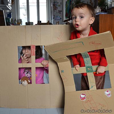 Instant portable windows from a cardboard box