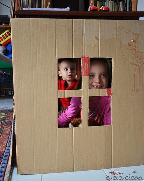 Instant portable windows from a cardboard box