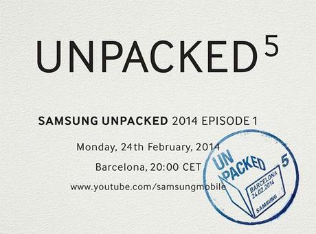 unpacked5 Samsung annuncia ufficialmente levento Unpacked 5 al MWC 2014