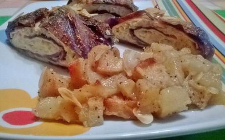 CAVOLO ROSSO IN CROSTA DI MANDORLE E MELE DORATE