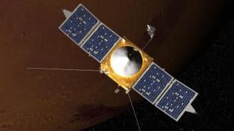 Riproduzione artistica della sonda MAVEN. Crediti: Goddard Space Flight Center/NASA