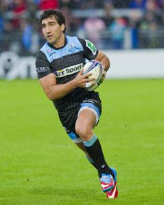 Gabriel Ascarate al debutto coi Glasgow Warriors contro gli Exeter Chiefs in Heineken Cup - Credit: GlasgowWarriors.org