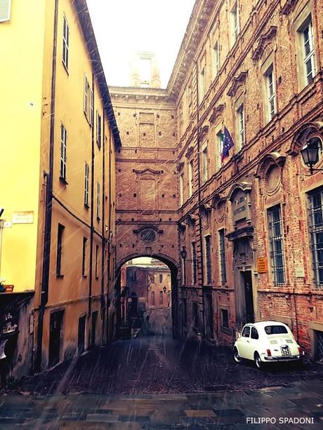 Geografia interiore in terre di Langa, tra neve e nebbia.