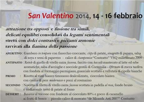 menu SAN VALENTINO 14-16 feb 2014