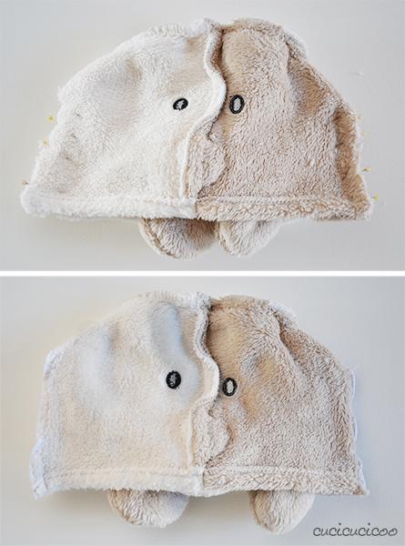 How to make a hat and scarf set from a hooded towel