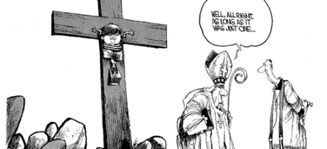 Catholic Church Sex Abuse Scandal Priest Bishop Boy On Cross Cartoon Michael Ramirez Los Angeles Times