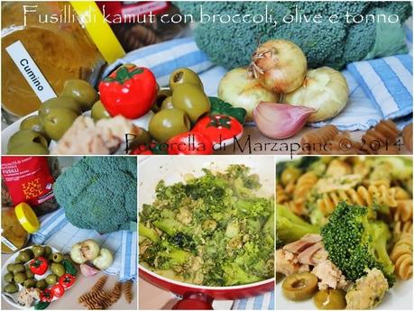 Fusilli di kamut con broccoli, olive e tonno