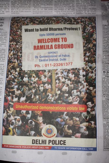 Manifestanti? Benvenuti al Jantar Mantar. La pubblicita' shock della polizia di New Delhi