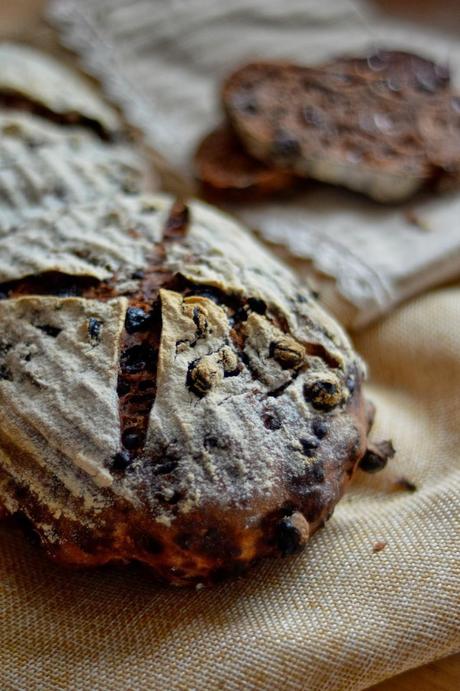 Pane con cioccolato e uvetta