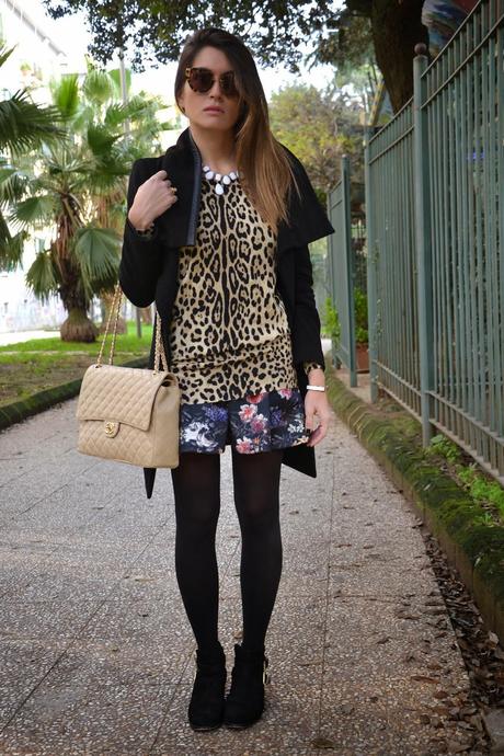 Leopard + flowers