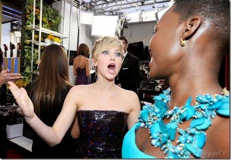 Jennifer Lawrence and Lupita Nyongo at SAG 2014