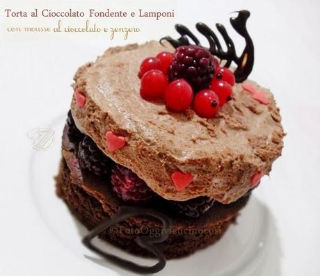 Torta al Cioccolato Fondente e Lamponi con Mousse al Cioccolato e Zenzero | Per Re-Cake