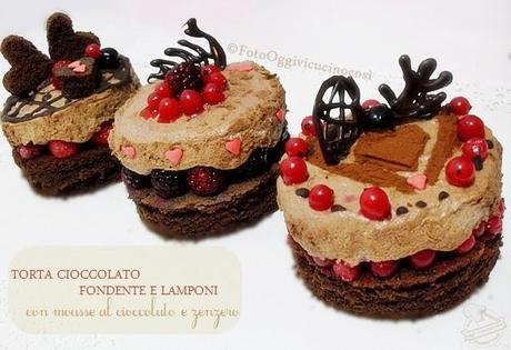 Torta al Cioccolato Fondente e Lamponi con Mousse al Cioccolato e Zenzero | Per Re-Cake