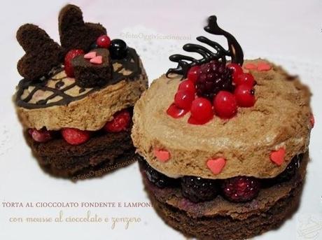 Torta al Cioccolato Fondente e Lamponi con Mousse al Cioccolato e Zenzero | Per Re-Cake