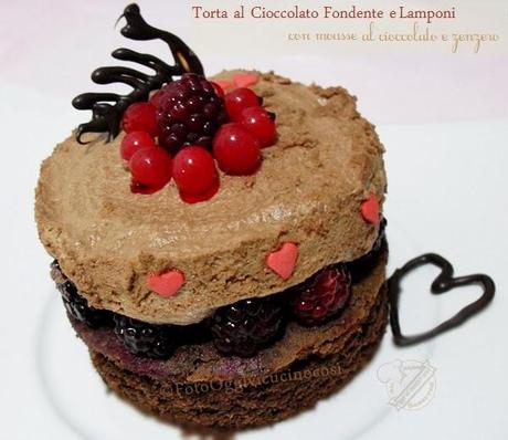 Torta al Cioccolato Fondente e Lamponi con Mousse al Cioccolato e Zenzero | Per Re-Cake