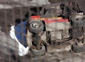 Il muletto che ha travolto Andrea