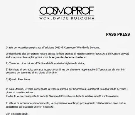 Cosmoprof 2014, come fare per partecipare come blogger Cosmoprof 2014, come fare per partecipare come blogger