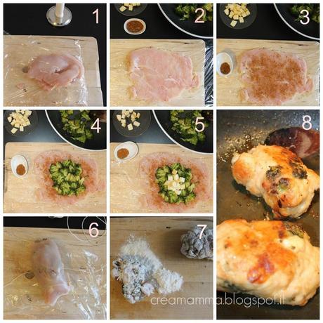 Involtini di pollo con broccoli e scamorza affumicata