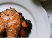 Salmone alla piastra riso cocco verdurine