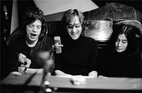 Mick Jagger, John Lennon & Yoko Ono by Bob Gruen, 1972