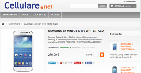 Offerta speciale Samsung Galaxy S4 Mini: disponibile a soli 276 euro con Garanzia Italia 24 Mesi