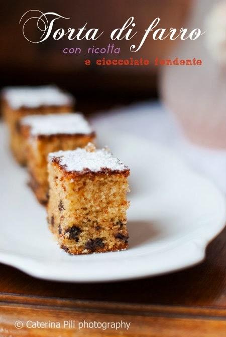 Torta di farro con ricotta e cioccolato fondente