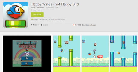Flappy Wings not Flappy Bird App Android su Google Play 600x314 Flappy Wings: lalternativa numero uno a Flappy Bird giochi  play store google play store 