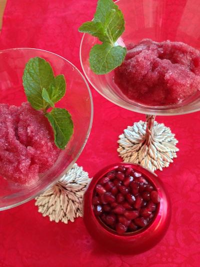 pomegranate red wine sorbet