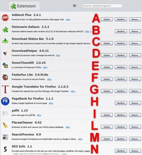 Firefox 27 KIT Plus - Elenco estensioni installate