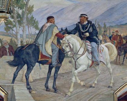 Giuseppe Garibaldi e Vittorio Emanuele II si incontrano a Teano il 26 ottobre del 1860