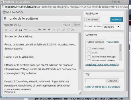 La funzione Pubblicalo di Wordpress