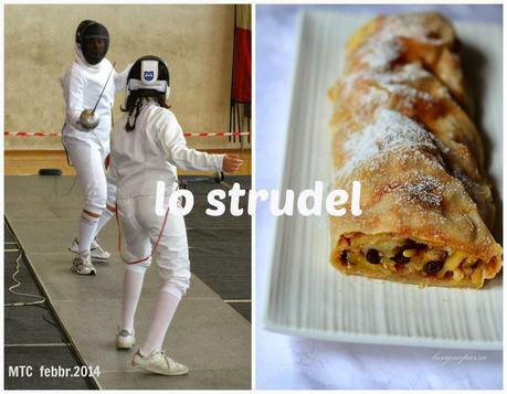 Strudel salato bollito con funghi champignon e Montasio