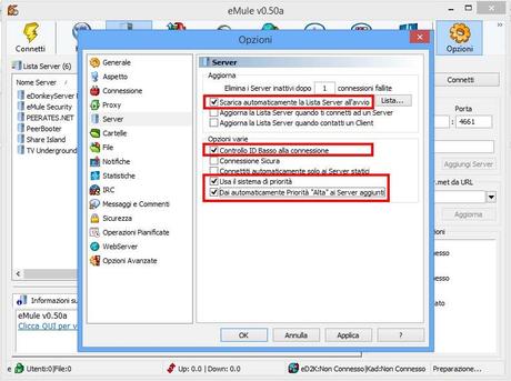 emule opzioni