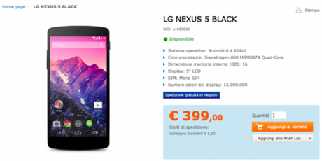 Schermata 2014 02 12 alle 09.30.15 620x310 600x300 LG Nexus 5: da Saturn a 399 euro smartphone  Nexus 5 Saturn 399 euro Nexus 5 Saturn LG NExus 5 