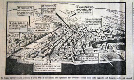 Mappa degli attentati dinamitardi