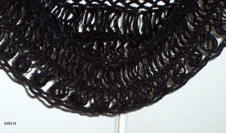 coprispalle nero a forcella, hairpin lace shrug