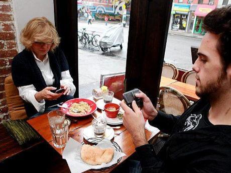 Texting while dining