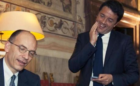 Firenze, Matteo Renzi ed Enrico Letta a Palazzo Vecchio