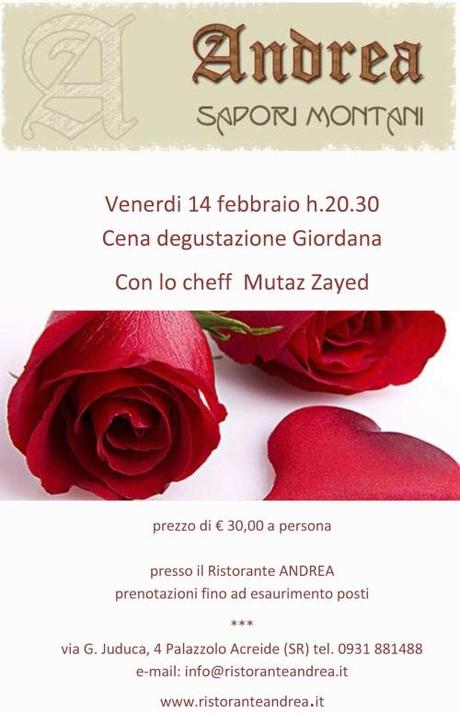 Cena a 4 mani di San Valentino Giordania – Italia!