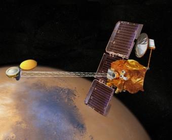 Elaborazione artistica della sonda  2001 Mars Odyssey. Crediti: NASA/JPL 