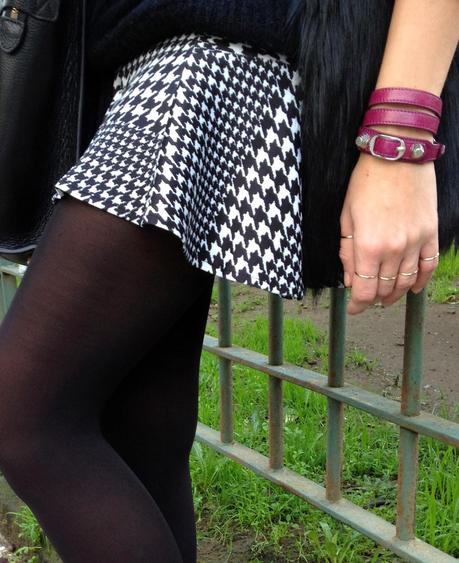 New mini skirt and burgundy booties