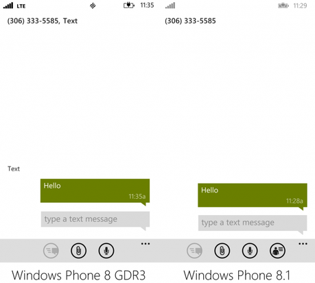 Messaging Confronto con foto e differenze tra Windows Phone 8.1e Windows Phone 8