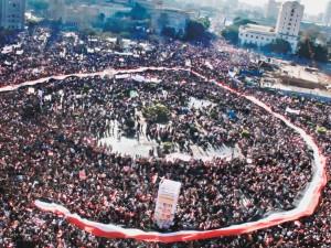 Piazza Tahrir durante i giorni della rivolta egiziana