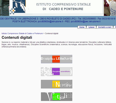 Contenuti Digitali nel sito dell'IC di Cadeo