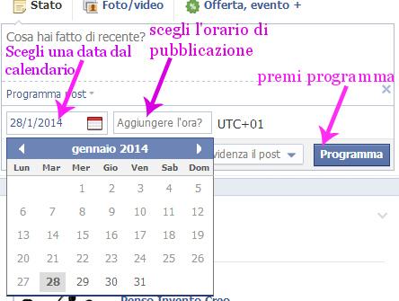 come programmare i post su facebook, programmazionefb2a