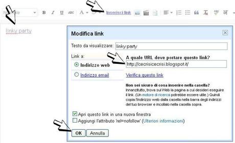 come inserire un link di testo nel post, linky party 101, come partecipare ad un linky party