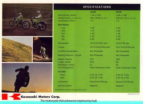 Vintage Brochures: Kawasaki F81M & G31M 1971 (Usa)