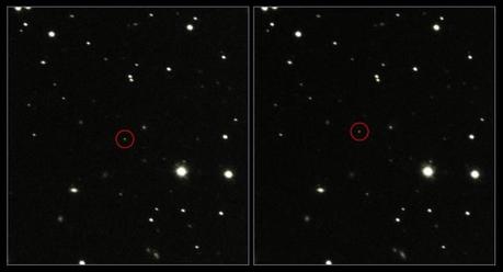 Gaia vista da VST, il Very Large Telescope Survey Telescope in Cile. Il satellite ESA si trova a circa 1 milione e mezzo di chilometri dalla Terra .