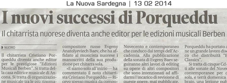 (C) La Nuova Sardegna (13 Feb 2014)