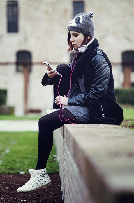 headphones, Pioneer, Coat, Sporty, Sneakers, Studs, Black, Panda, Beanie